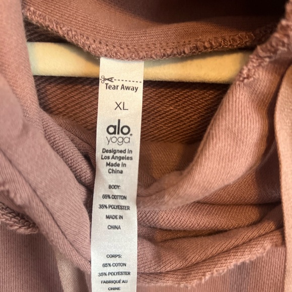 Alo Yoga Distressed Hoodie Women Size XL Mauve Hoodie - Picture 3 of 4